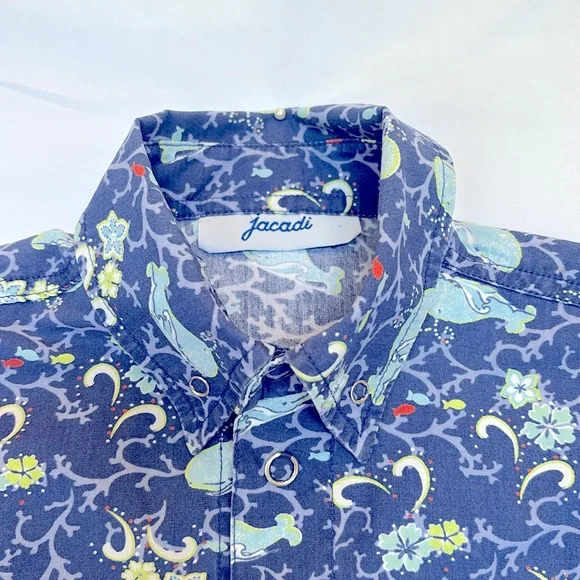 JACADI PARIS VINTAGE Gently Worn Boy’ Short Sleeve Shirt Button Down S 2 (88CM) - Picture 6 of 11